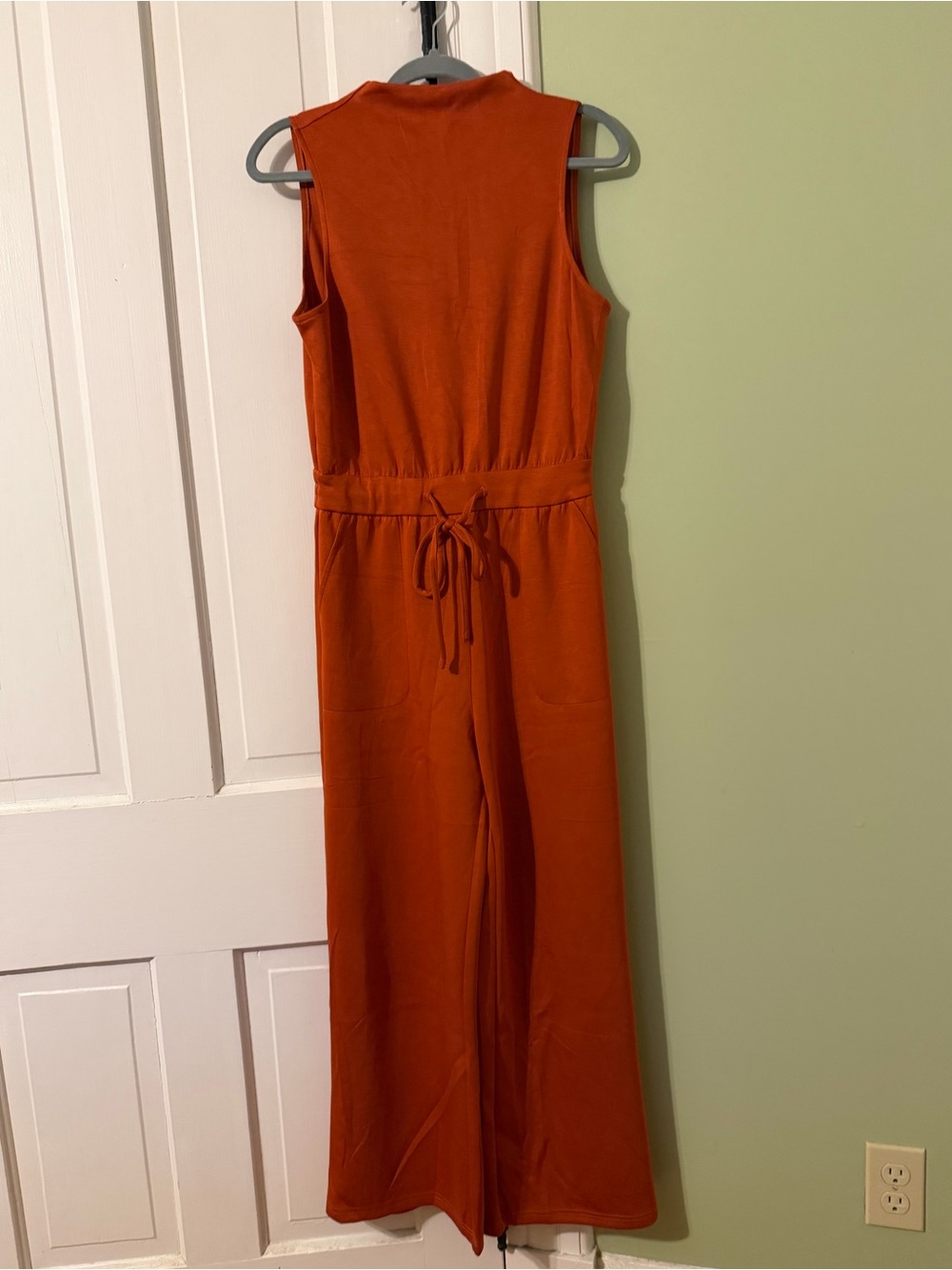 NWOT Burnt Orange Cotton Jumpsuit - Small